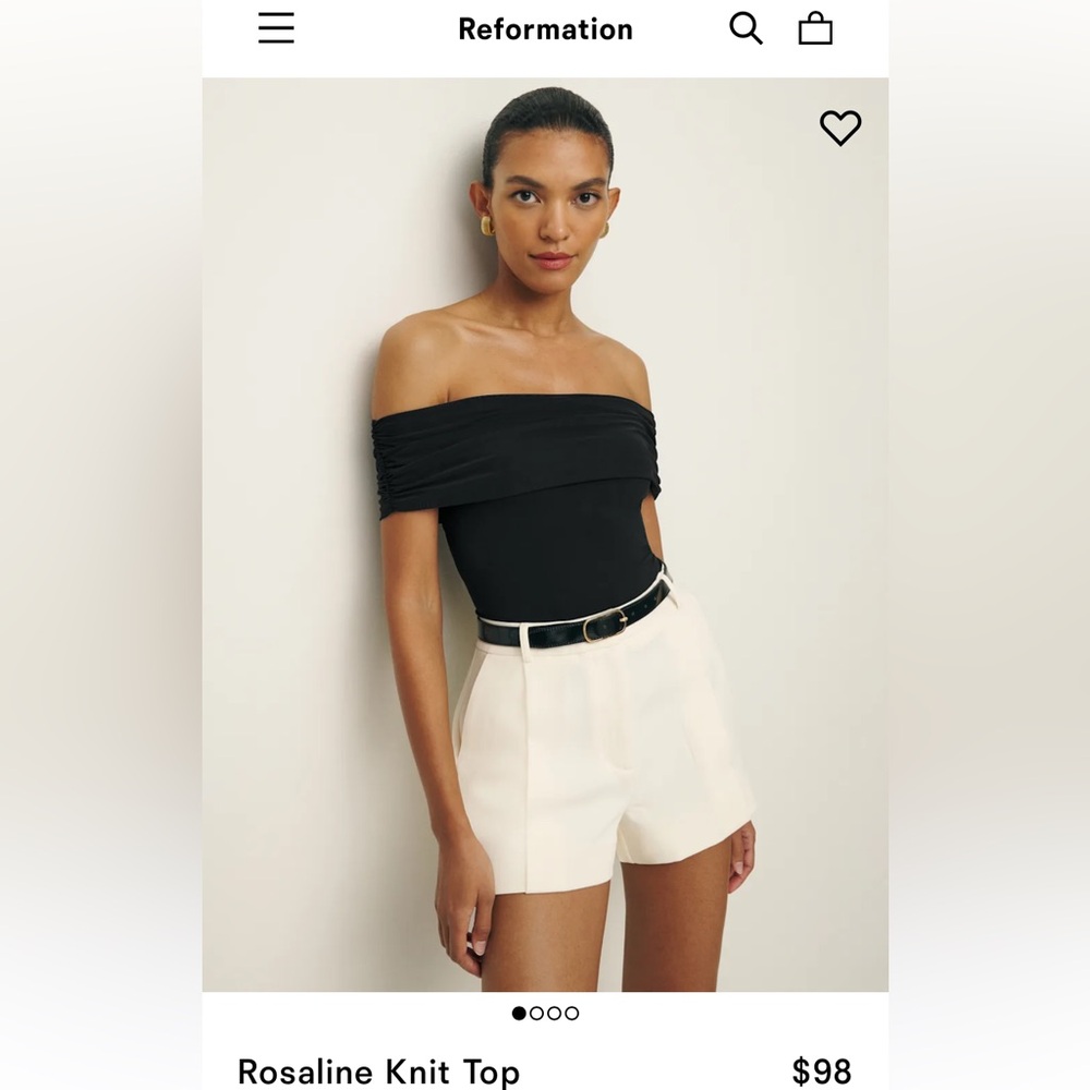 Reformation Rosaline Knit Top Size L in Black
New without tags